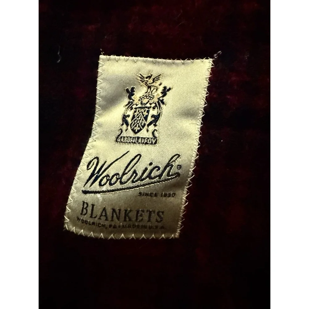 Vintage Woolrich Buffalo Plaid Red Black Throw Wool Sherpa Lined USA Cabin Lodge